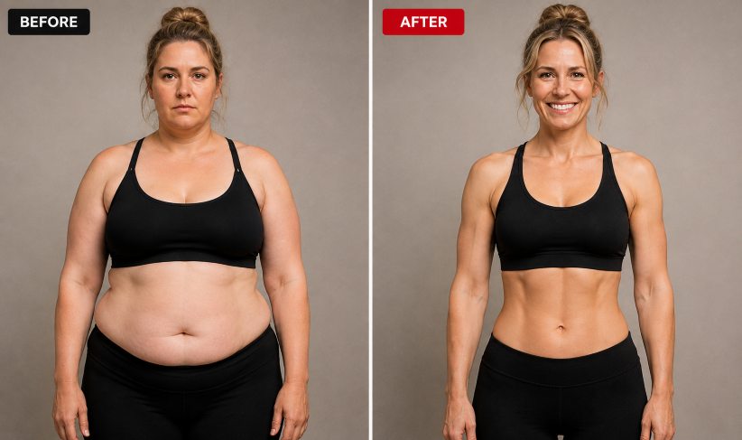 Client result at Snatched Body by Flo